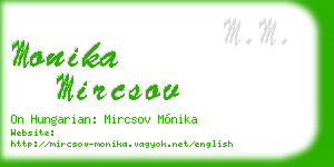 monika mircsov business card