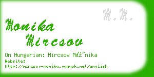 monika mircsov business card
